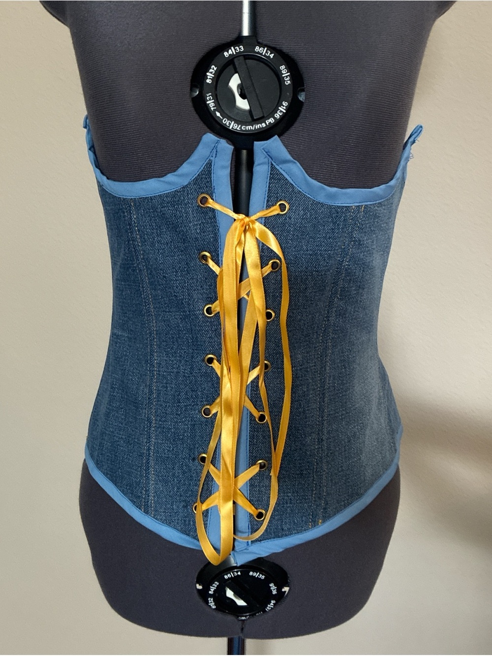 Blue Denim underbust corset